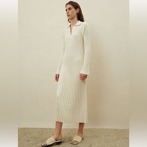 Loulou Studio Preppy Midi Collared Dress NWT